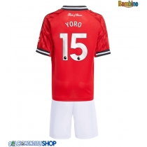 Maglie da calcio Manchester United Leny Yoro #15 Prima Maglia Bambino 2025-26 Manica Corta + Pantaloni corti)